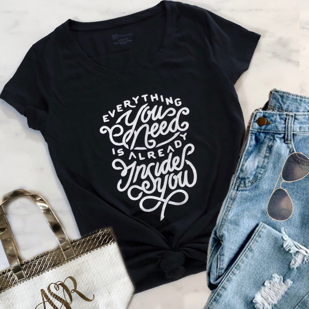 Christian Womens T Shirt - Sparkly Graphic Words
